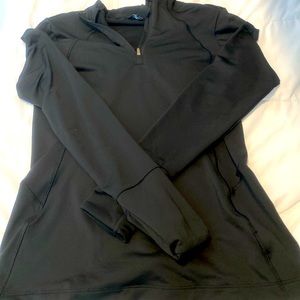 Athleta black half-zip workout sweatshirt